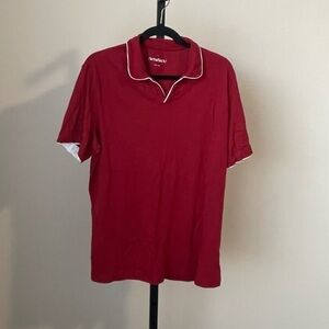Artefact Beckett Responsible Jersey White Tipped Polo Shirt Red Size Large